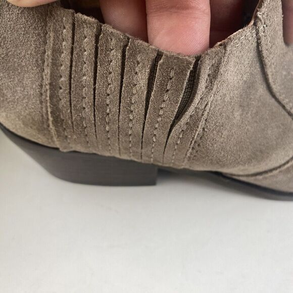 Lucky Brand Ankle Boot, Women's Folley Light Taupe Suede Leather Ankle Boot Sz 9 - Picture 13 of 16